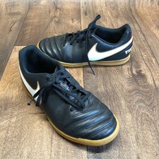 Youth Nike Tiempo X Indoor Soccer Shoes Size 5.5 Y 819196-010 Black