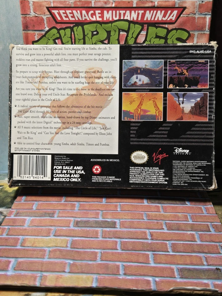 The Lion King SNES Super Nintendo con caja y cartucho Foto 2 de 4