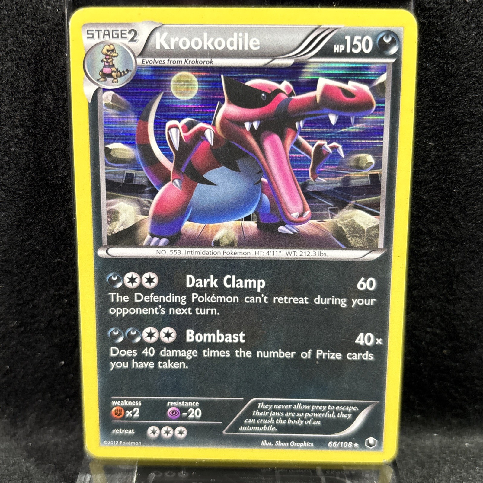 Krookodile 66/108 Holo Rare Black & White Dark Explorers Pokemon