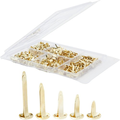 #ad #ad Mini Flat Head Paper Brads for Crafts 500 Piece 5 Sizes 0.37 1 In Gold Bra $17.99