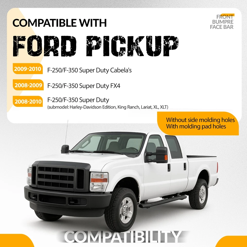 Front Bumper Face Bar For Ford F-250 F-350 F-450 Super Duty 08-10 #8C3Z17757CPTM - Image 2 of 4