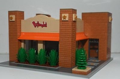 Chicken Bo Box Restaurant Creator Modular City Custom Built Brick Model MOC