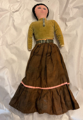 Navajo Frau Vintage Stoffpuppe 13 Zoll hoch einfach angezogen