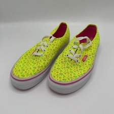 Vans Ditsy Neon Floral Low Top Skateschuhe Damengröße 5 gelb pink Schnürschuhe
