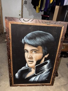 Elvis Framed Realism Portrait Oil Painting on Canvas, Handmade 