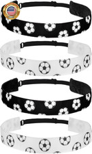 4 Pieces Girls Soccer Headbands Non-Slip Soccer Headband Adjustable No Slip Spor