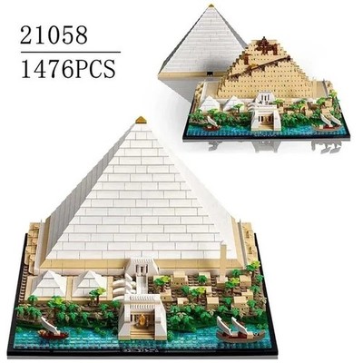 Große Pyramide von Gizeh Stadt Mini Gebäude Konstruktion Spielzeug Block Modell 1476 Teile