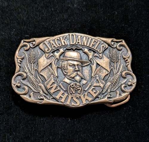 Vintage Jack Daniels Distillery Solid Bronze Belt Buckle Old No 7 Whiskey