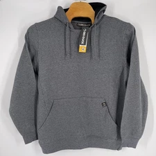 Dri Duck Hoodie Mens L Gray Casual Heavy Outdoor Pocket Pullover Sweatshirt