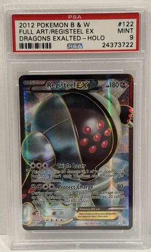 2012 Pokemon B&W Registeel EX Dragons Exalted Full Art #122 PSA 9 Mint