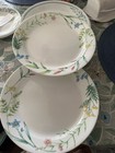 Corelle Corning My Garden Dinner Plates White Vitrelle Floral Border (2) — photo 1