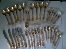 37-teiliges Besteck Set NIVELLA Solingen hartvergoldet 23/24 Karat  6 Personen