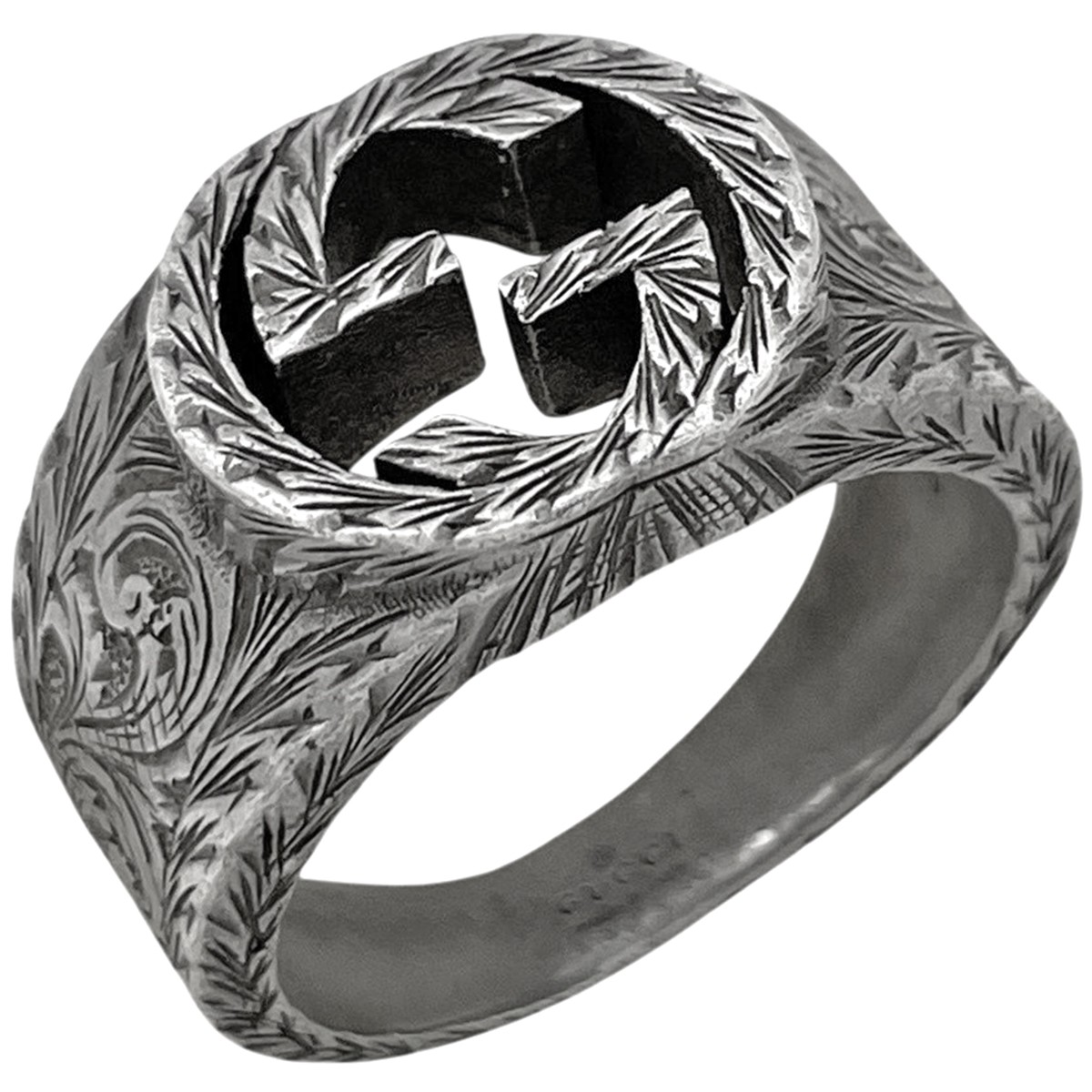 GUCCI シルバー925 リング GUCCI Interlocking G Ring Arabesque Ring Silver925 Silver Men | eBay