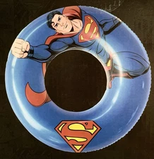 NEW DC Comics SUPERMAN 40in Inflatable Ring Float for Pool ~ Beach ~ Lake