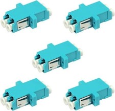 LC to LC Duplex Multimode Fiber Optic Adapter Coupler OM3 Style: 5 Color: Auqa