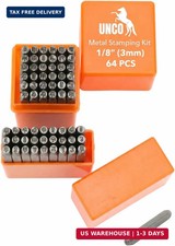 UNCO- Metal Stamping Kit, 1/8" 3mm , 64 Pack, Metal Stamps for Steel, Uppercase