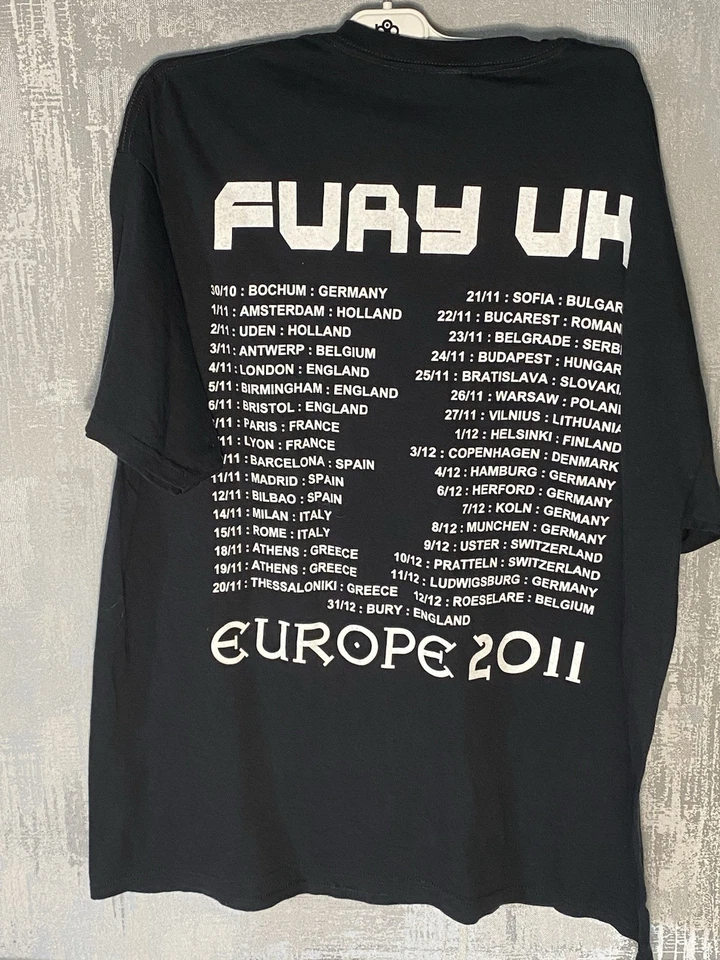 Vintage Fury Uk  Shirt Mens XL Black European Tour 2011 A Day of Life  Rock band - Image 2 of 4