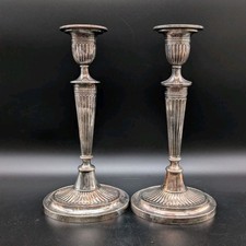 Paar Kerzenhalter antik versilbert Empire Kerzenständer WMF Straußenmarke ? 29cm