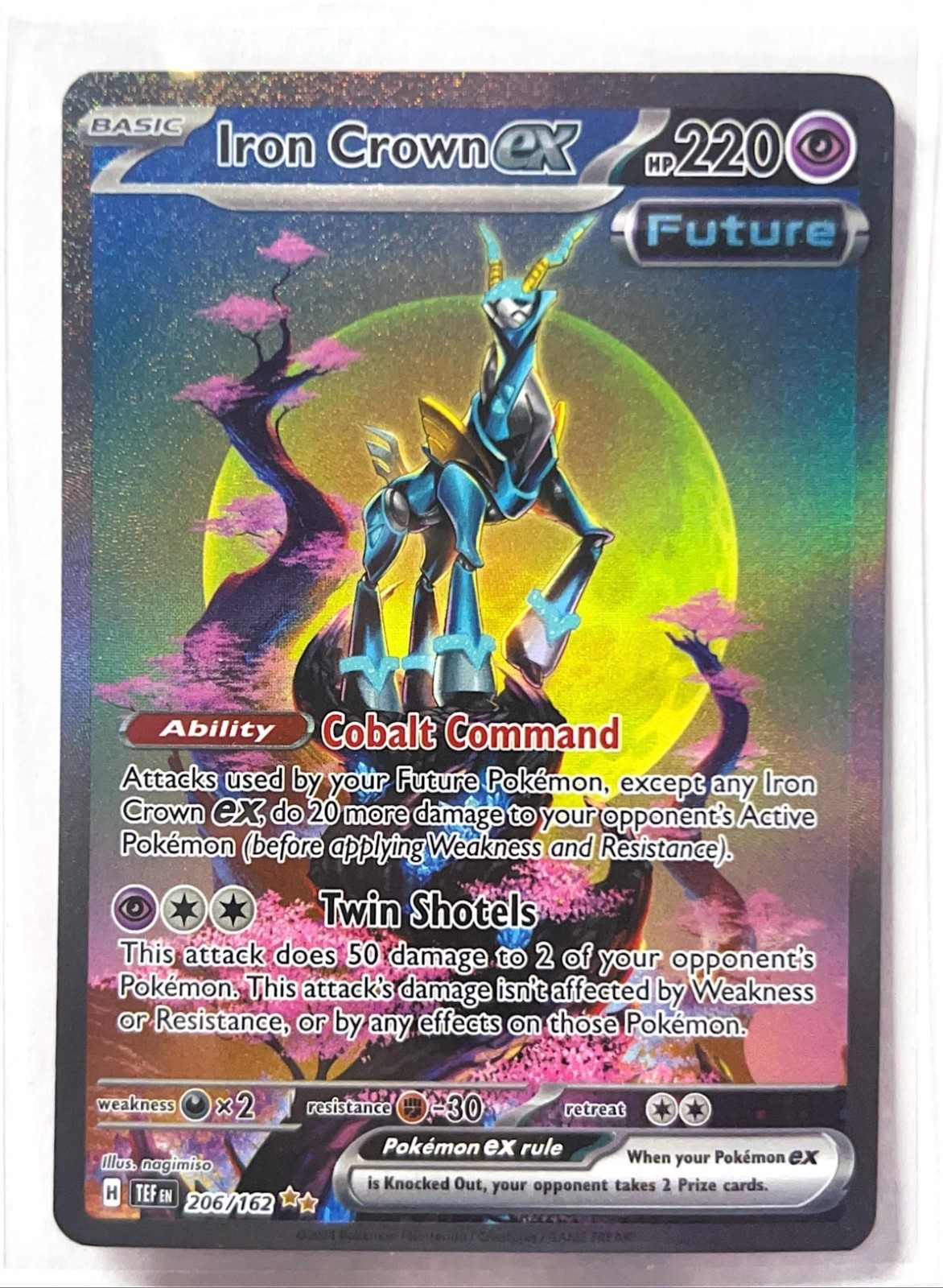 Pokémon TCG Iron Crown ex 206/162 Temporal Forces Special Illustration Rare NM