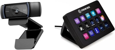 Logitech C920 HD Pro Webcam 1080p mit Elgato Stream Deck MK.2 15 LCD Tasten