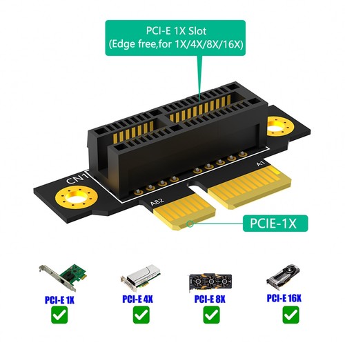 PCI-E 1X 3.0 90 Degree Reverse Male to Female Riser Card for 1U Server8459 - Afbeelding 3 van 7