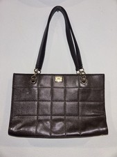 Chanel Caviar Leather Brown Quilt Open Top Shopper Shoulder Tote Bag Vtg 7749269