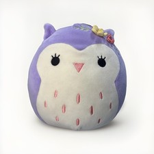 Squishmallows Holly the purple Owl with Flower pin Easter Plush 2024