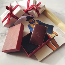 Cartier Red Calfskin Leather Card Holder Wallet Must de Cartier 6CC Full Box