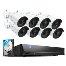 Produktbild - Reolink 8CH 2TB NVR 5MP PoE Überwachungskamera Aussen Set 24/7 Videoüberwachung