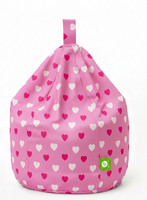Kids Pink Hearts Bean Bag Child Size Pre Filled Girls Bedroom Playroom Chair New
