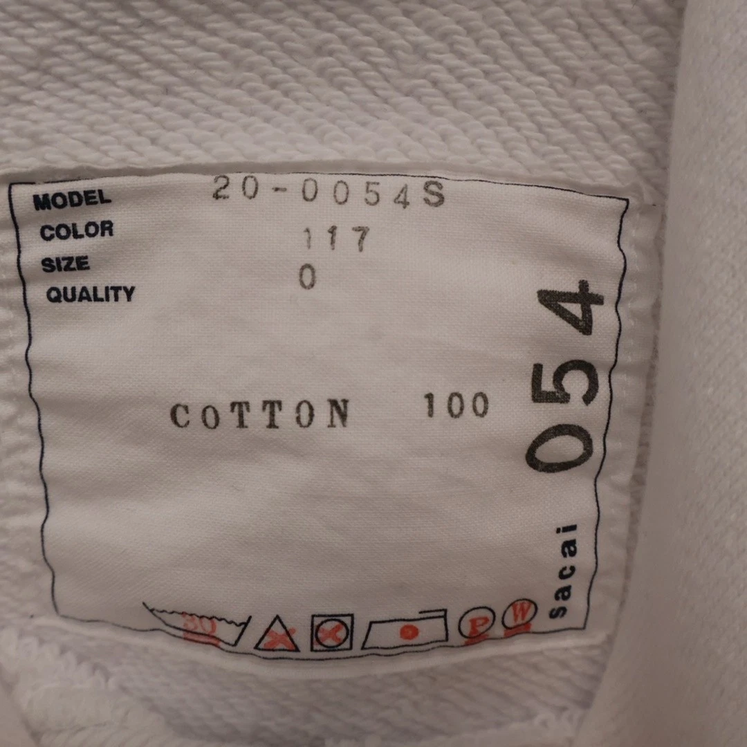 Maglione Sacai Sakai The Big LEBOWSKI HOODIE stampa logo bianco 20 0054S usat