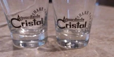 2 Aguardiente Cristal- shot glass-“ Share the Secret”, Product of Columbia-black