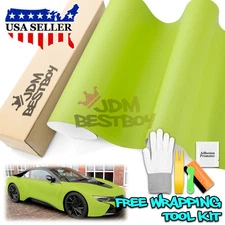 Premium Ultra Matte Flat Apple Green Vehicle Vinyl Wrap Sticker Decal Sheet Film