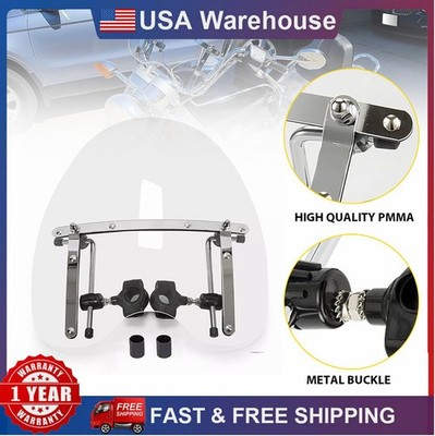 Clear 32mm Clamps Windscreen Windshield For Harley Sportster XL883 1200 Dyna NEW