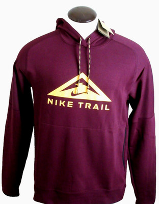 Nike Trail Men's Magic Hour Hoodie PO Sweatshirt Night Maroon Melon Size Large