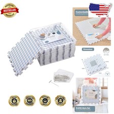 Professional 9pc Crochet Blocking Mats Set - Foam, Gridlines, Storage Bag