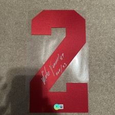 Mike Vernon Signed/Autographed Jersey Number w/HOF Beckett COA Detroit Red Wings