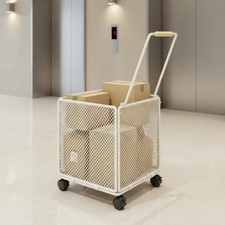 Portable Shopping Carrier Wheeled Portable Handcart 4 Wheels for Parcel Pickup