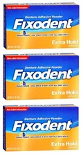 3 Pack - Fixodent Denture Adhesive Powder Extra Hold 2.70oz Each
