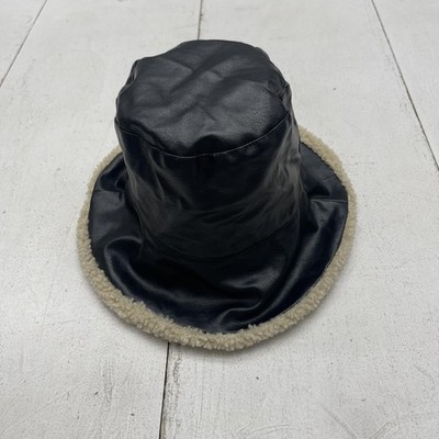 Mavi Hat Bucket Fitted Womens One Size Black Sherpa Fleece Lined Winter Warm