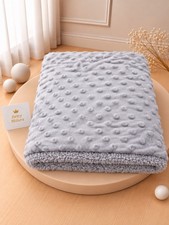 Gray Personalized Baby Minky Blanket Custom Name Embroidered Baby Gift Baptism