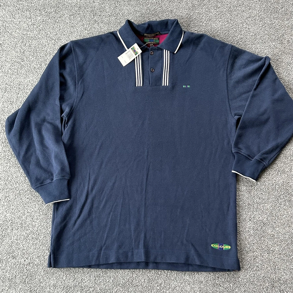 Chemise Vintage Alexander Julian Années 90 - Taille L Bleu - Coton - Made In Hong Kong - Très Bon état