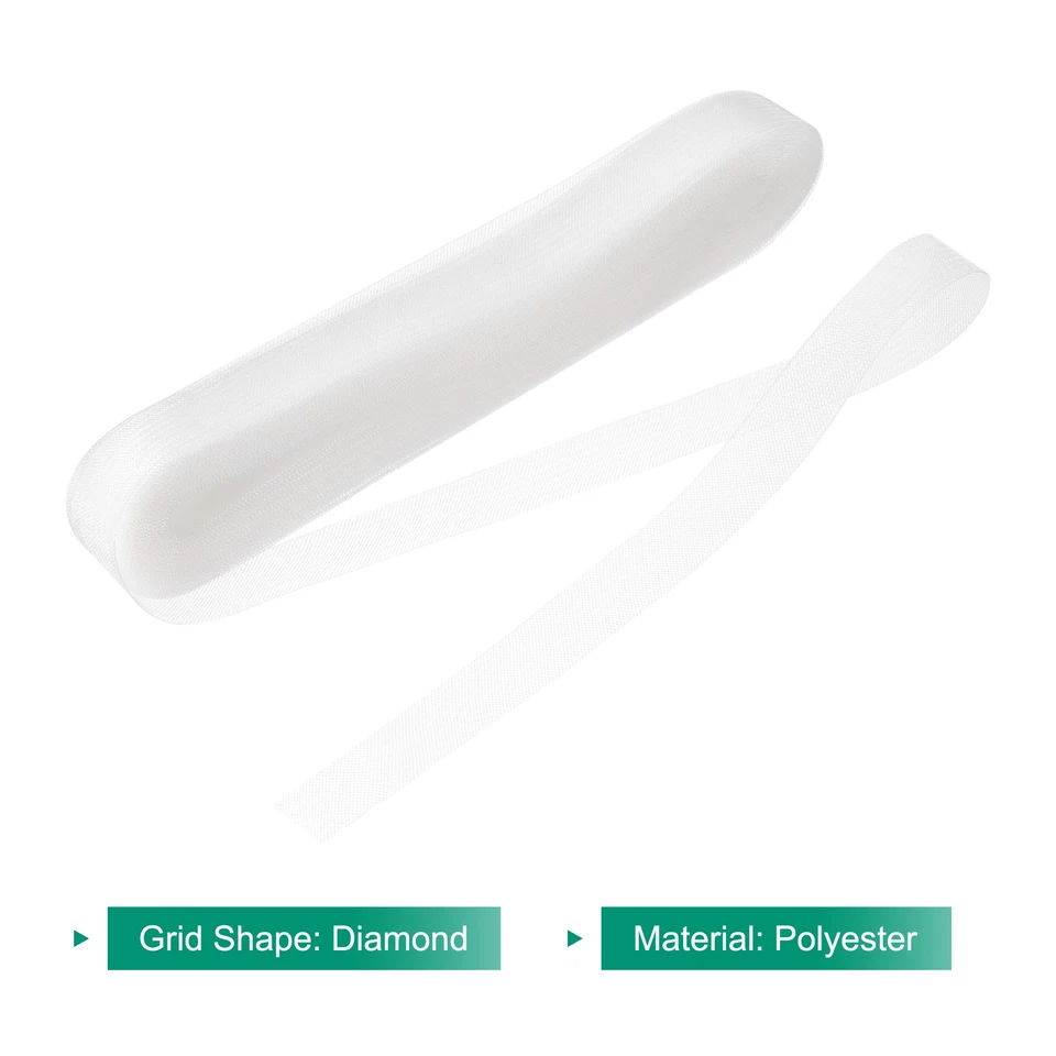 50 Yards Stiff Horsehair Braid 1 Inch Wide for Polyester Light White Foto 3 de 4