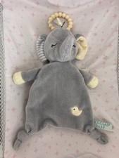 Douglas Baby Elephant Lovey Security Blanket Teether Ring Gray Yellow