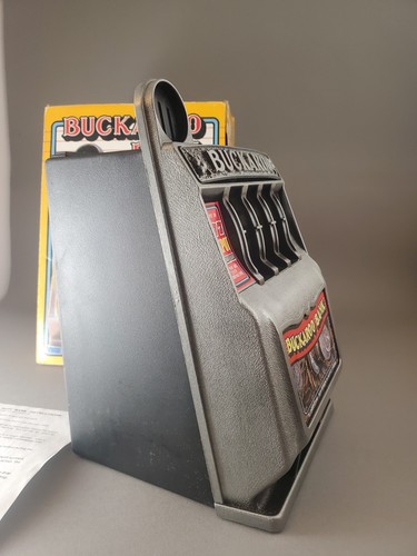 🎰 *NOS* Vintage Buckaroo / Bonanza Mini Slot Machine Bank Original Box ...