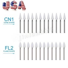 Dental White Stones Polishing FG burs Flame Cone shape Arkansas Stone 12pc/Box