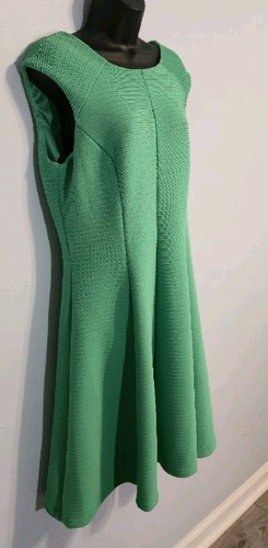 Sandra Darren Women’s Green Ribbed A Line Dress Size 14 Formal Party