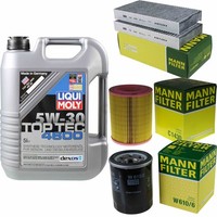 Mann Inspektionspaket 5L Liqui Moly Top Tec 5W-30 FüR Honda CR-V II 2.0 Civic