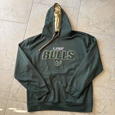 South Florida Bulls Hoodie Sweatshirt Mens Large Green Gold NCAA Champion USF