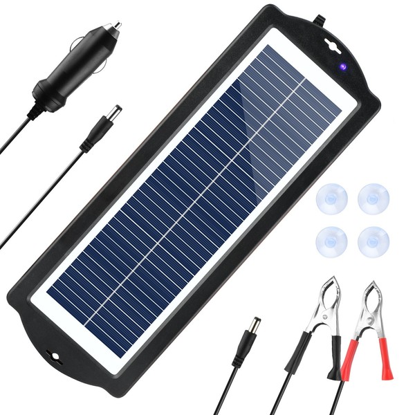 12V 5W Solarpanel LadegeräT FüR Autobatterie Tragbares Solarmodul Aufladen-image